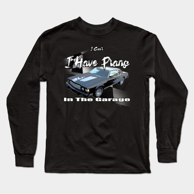 I Have Plans In Garage Landau Sports Car Long Sleeve T-Shirt by Black Ice Design